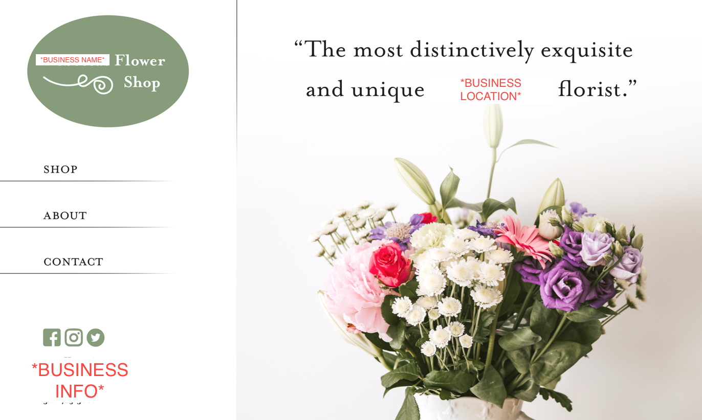 Preivew of enhanced Flower Shop website.